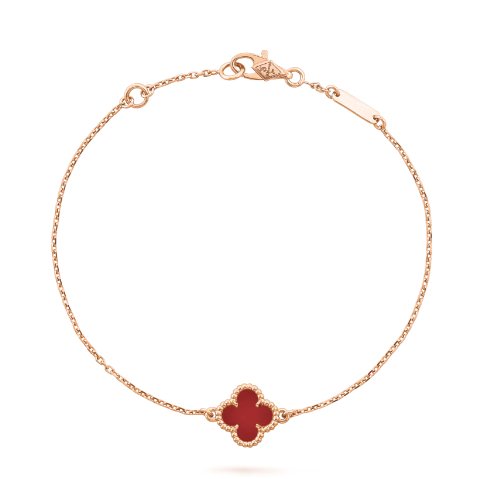 1 Clover Rose Gold Red VC Bracelet - Setara