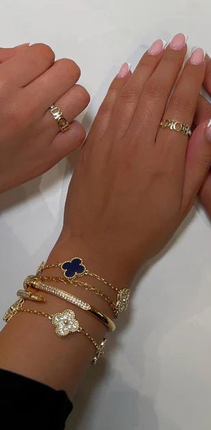 Royal Blue Gold Diamanté VC Bracelet - Setara