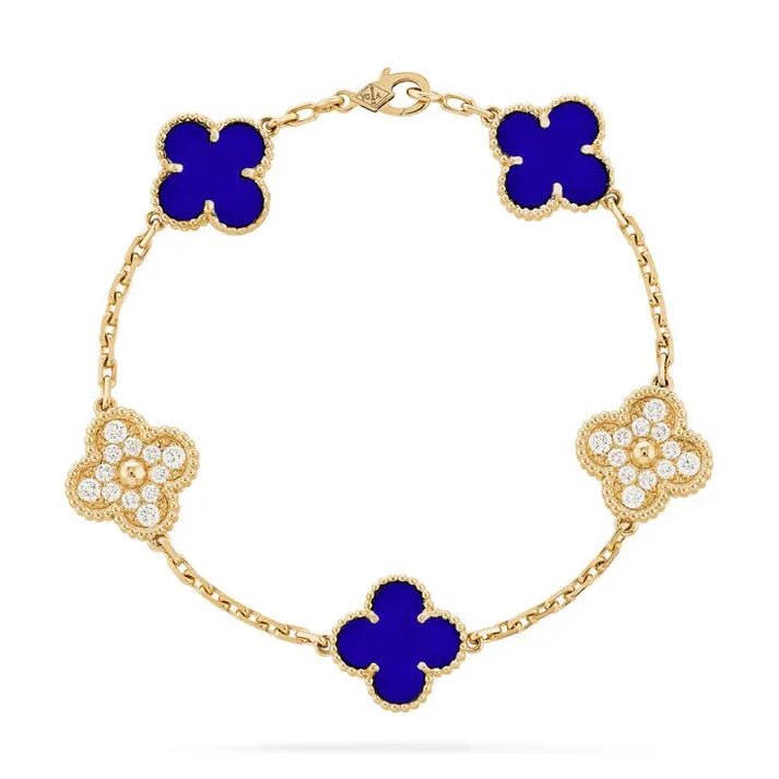 Royal Blue Gold Diamanté VC Bracelet - Setara