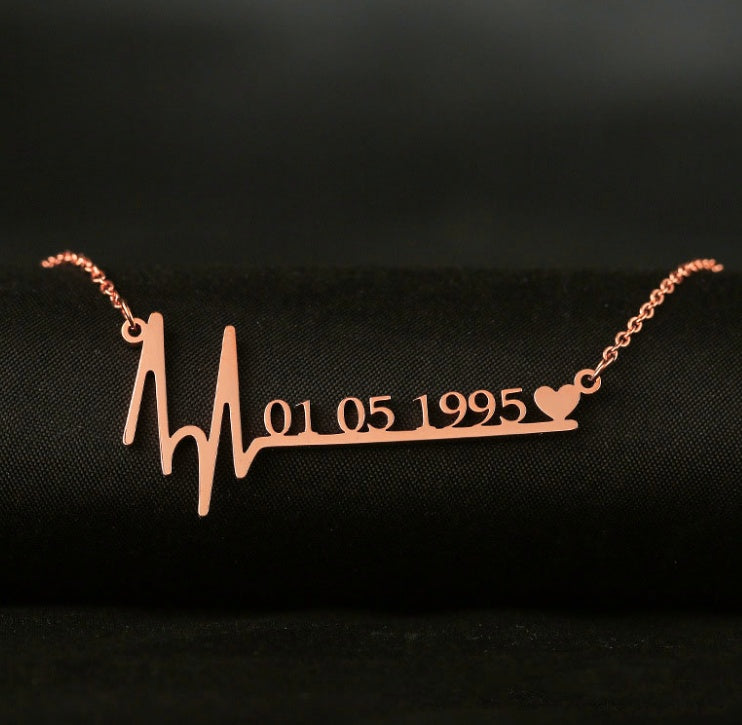 Custom Heartbeat Necklace (stainless steel)