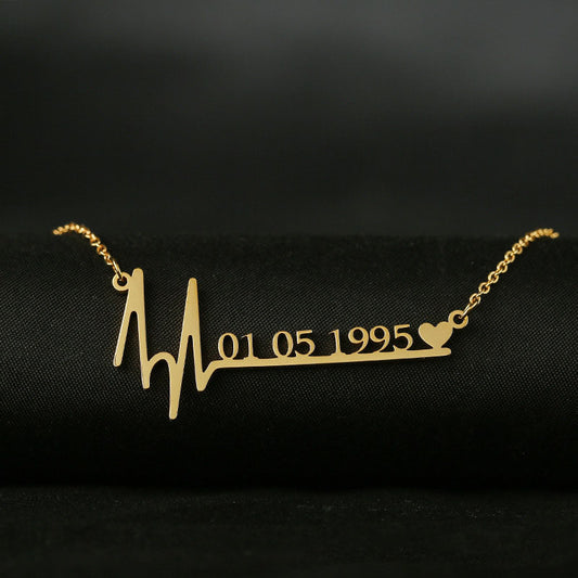 Custom Heartbeat Necklace (stainless steel)