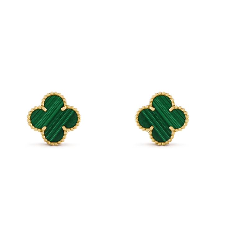 Gold Green VC Earrings