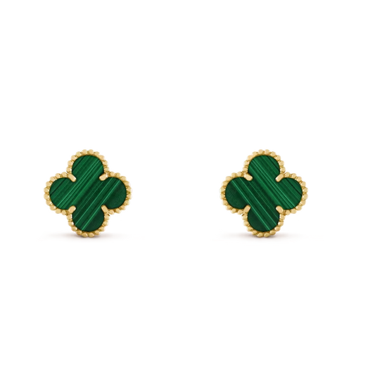 Gold Green VC Earrings