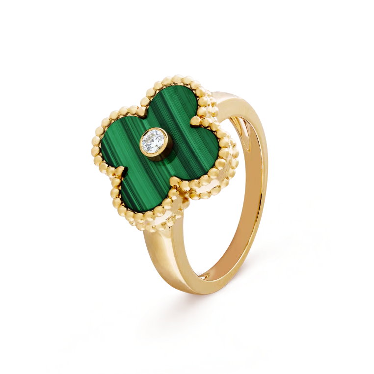 Gold Green Vintage VC Ring