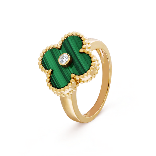 Gold Green Vintage VC Ring