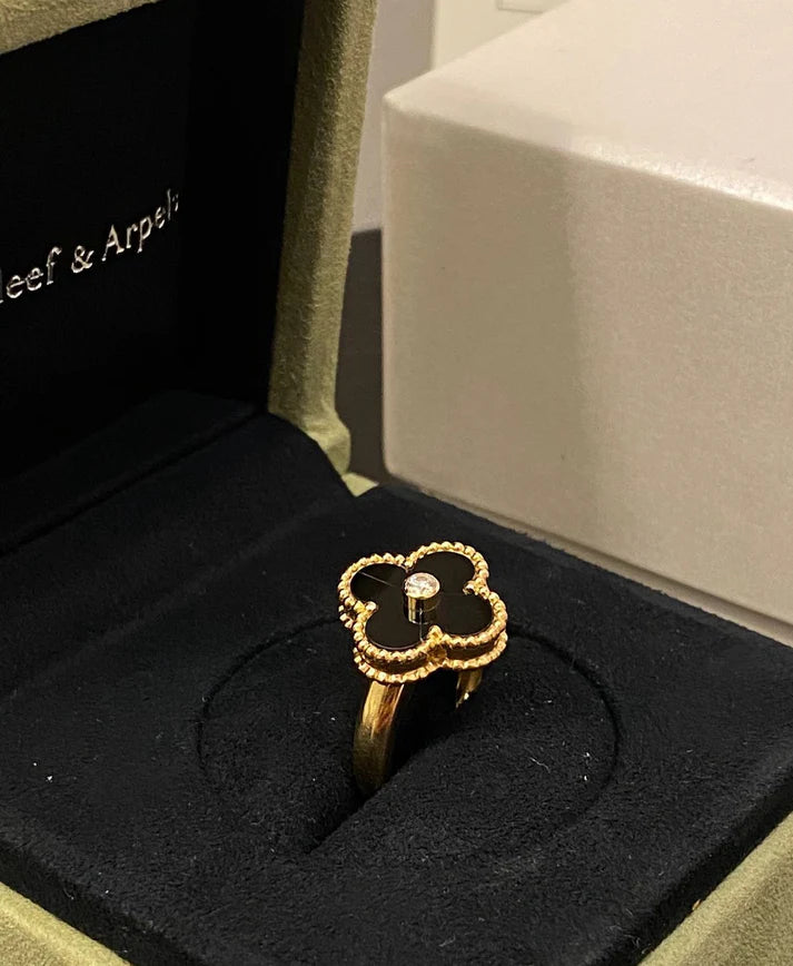 Gold Black Vintage VC Ring