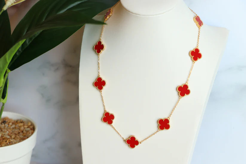 Multi Clover Red VC Necklace