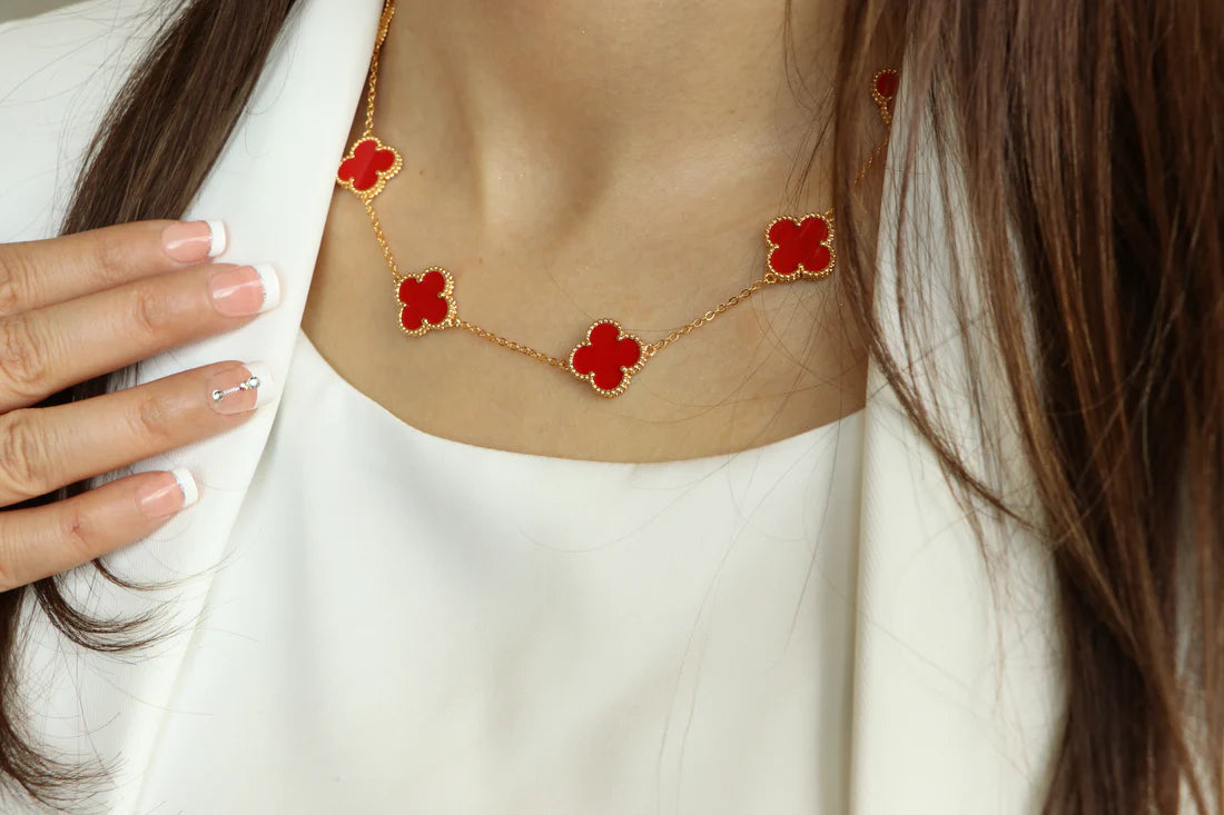 Multi Clover Red VC Necklace