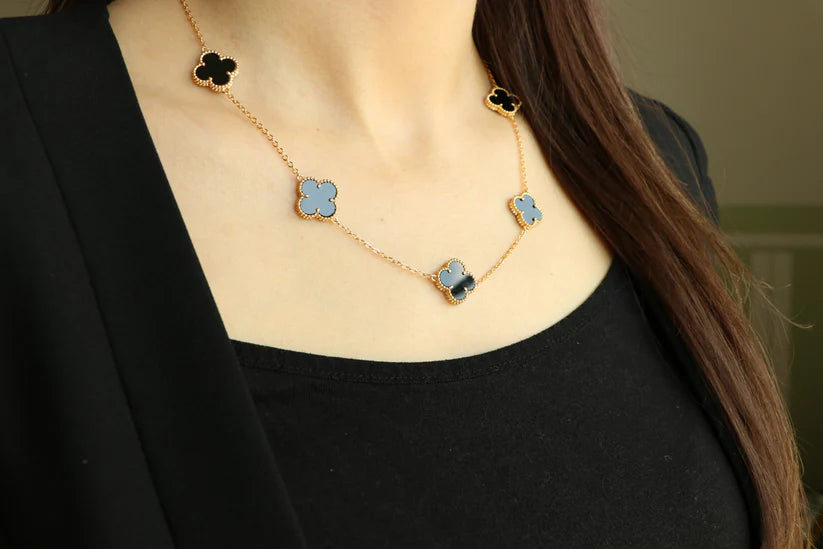 Multi Clover Black VC Necklace