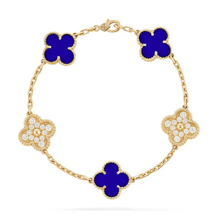 Royal Blue Gold Diamanté VC Bracelet