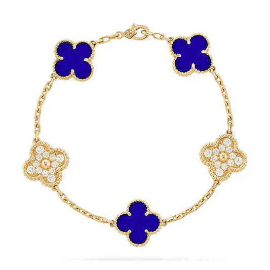 Royal Blue Gold Diamanté VC Bracelet