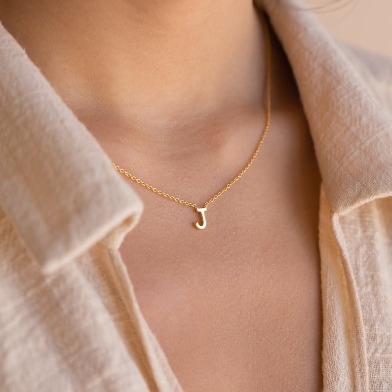 A - Z Initial Necklace (stainless steel) - Setara