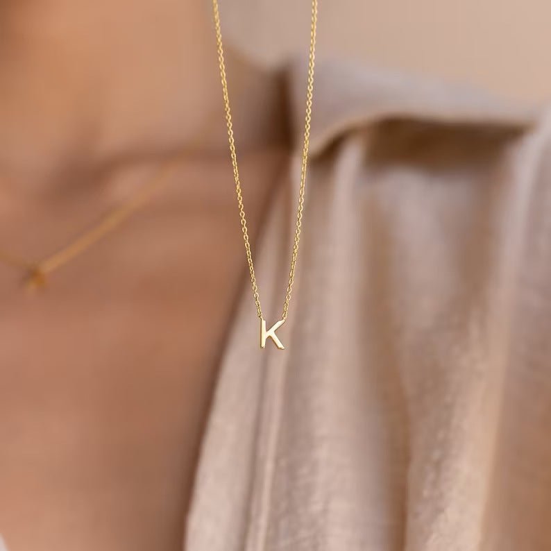 A - Z Initial Necklace (stainless steel) - Setara