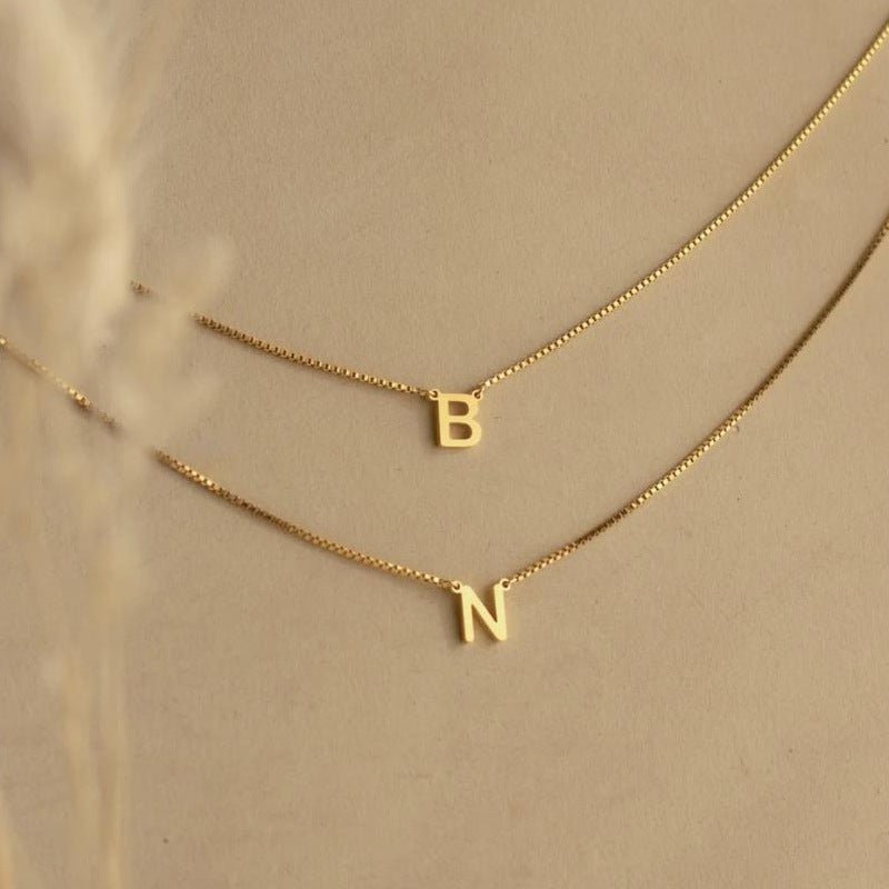 A - Z Letter Pendant Necklace (in silver, stainless steel or copper) - Setara