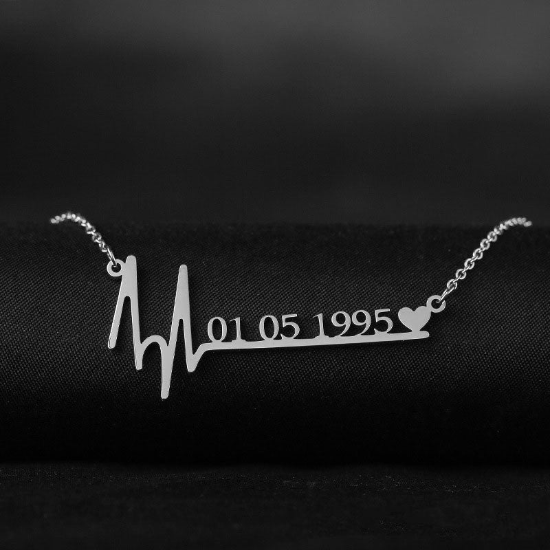 Custom Heartbeat Necklace (stainless steel) - Setara