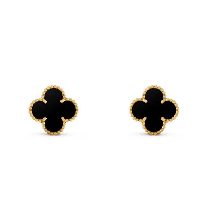 Gold Black Vintage VC Earrings - Setara