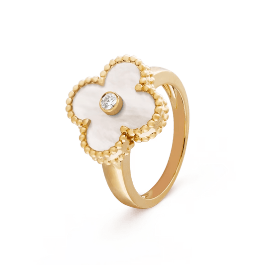 Gold White Vintage VC Ring - Setara