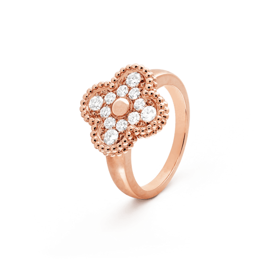 Rose Gold Diamanté Vintage VC Ring - Setara