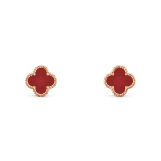 Rose Gold Red VC Earrings - Setara