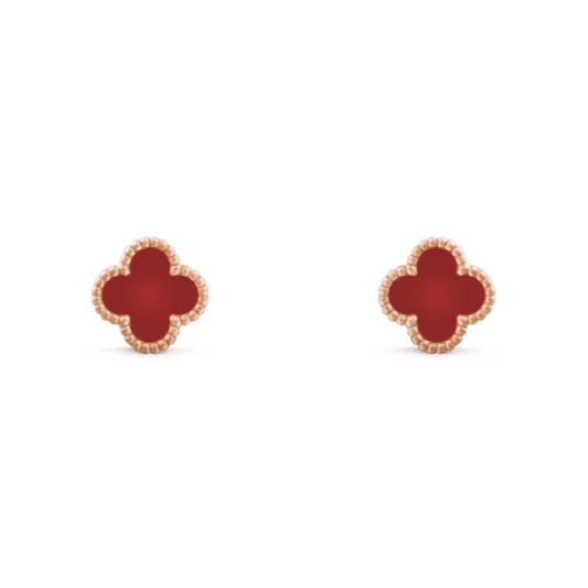 Rose Gold Red VC Earrings - Setara